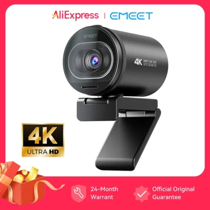 Webcam 4K Streaming Web Camera 1080P 60FPS USB Camera EMEET S600 Autofocus Living Stream Camera With Mics for Tiktok/YouTube