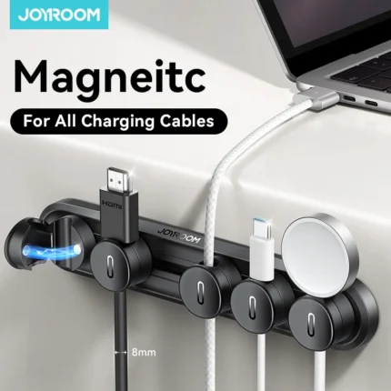 Joyroom 5-in-1 Magnetic Cable Organizer Management Adjustable Sliding Track Cable Clips Under Desk Wire Keeper JR-ZS588